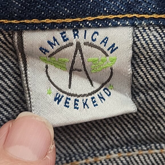American Weekend Brand Medium Wash Straight Leg Cotton Denim Jeans Size 40x30 - Picture 15 of 16